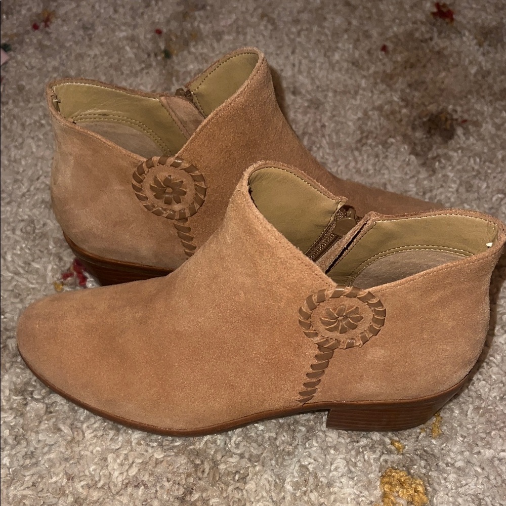 Jack Rogers Tan Suede Ankle Boots